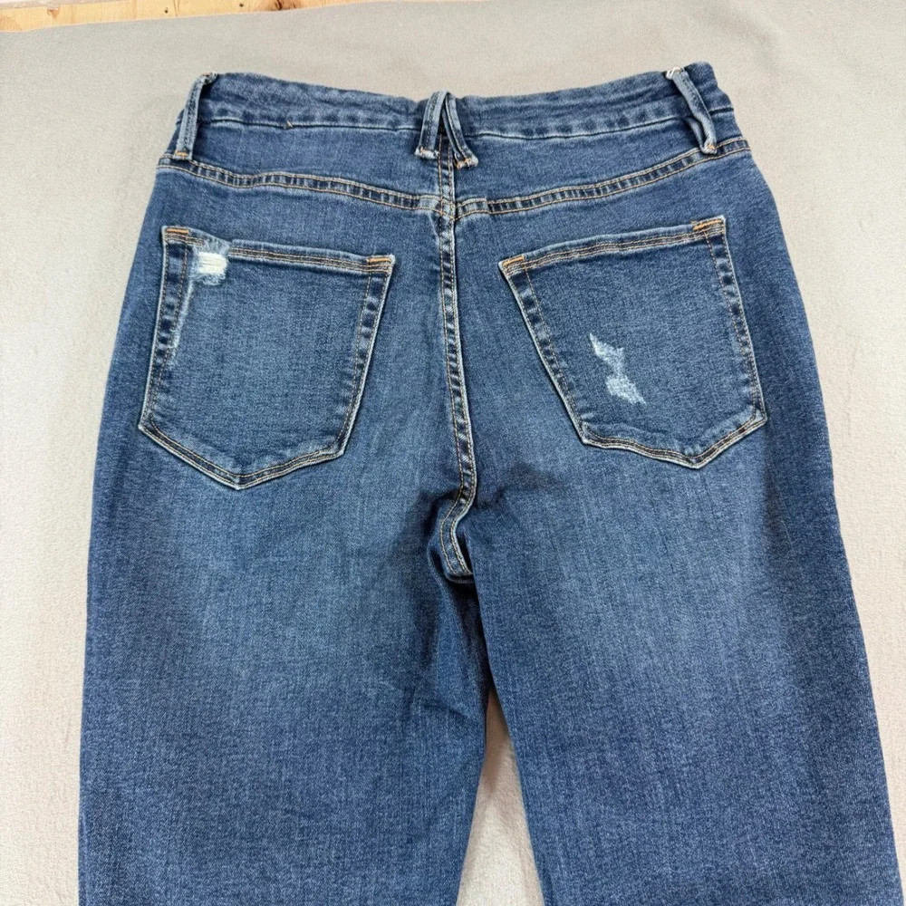 Good American Good Legs Skinny Jeans Womens 29 Distressed Raw Hem